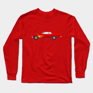 Chevy Nova SS With Flames Long Sleeve T-Shirt